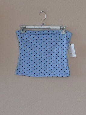 NWT Electric Behaviour Women’s Blue Polka Dot Strapless Tube Top Shirt Size S